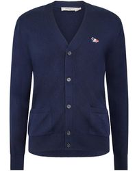Maison Kitsuné - Tricolour Fox Patch Classic Cardigan - Lyst