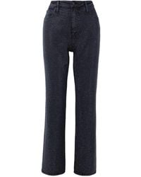 Jonathan Simkhai - Liam Crystal-Embellished High-Rise Straight-Leg Jeans - Lyst