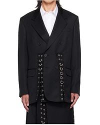 Simone Rocha - Double Breasted Grommet Ring Hem Slice Suit Jacket - Lyst