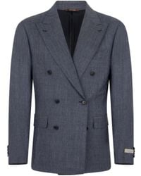 Canali - Double-Breasted Slim-Fit Blazer - Lyst