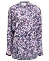 Isabel Marant - Stand-Collar Loose Dropped-Shoulder Long-Sleeve Shirt - Lyst