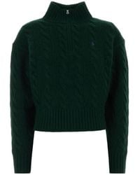 Polo Ralph Lauren - Half Zipped Cable-Knit Jumper - Lyst