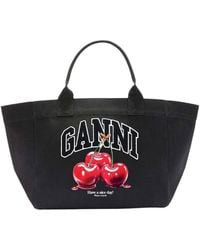 Ganni - ガニー Xxl チェリー トートバッグ - Lyst
