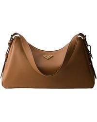 Prada - Triangle-Logo Zipped Large Shoulder Bag - Lyst