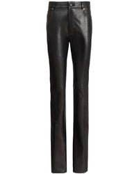 Balmain - Leather High-Waisted Trousers - Lyst