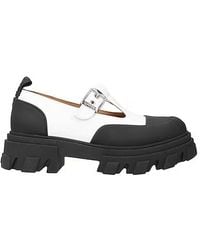Ganni - Two-Tone T-Strap Sandals - Lyst