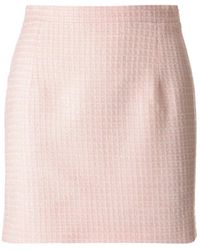 Alessandra Rich - Sequin Checked Tweed Mini Skirt - Lyst