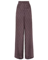 Fendi - Ff Jcquard High-Waist Straight-Leg Trousers - Lyst