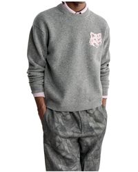 Maison Kitsuné - Maison Kitsuné Fox-Intarsia Knitted Sweater - Lyst