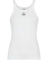 Fendi - Top With Embroidered Logo - Lyst