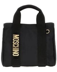 Moschino - Small Logo Plaque Top Handle Bag - Lyst