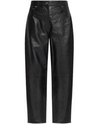 Samsøe & Samsøe - Saharpal Leather Panelled-Design Trousers - Lyst