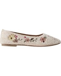 STAUD - Beaded Embroidered Satin Ballet Flats - Lyst