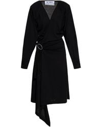 The Attico - The Asymmetric Hem Wrap Midi Dress - Lyst
