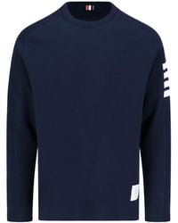 Thom Browne - 4-Bar Striped Crewneck Sweatshirt - Lyst