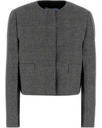 Prada - Single-Breasted Princes Of Wales Mouliné Jacket - Lyst