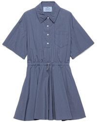 Prada - Cotton-Blend Technical Mini Dress - Lyst
