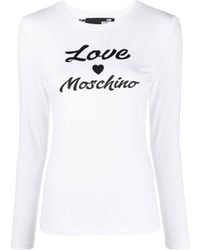 Moschino - Logo-Print Long-Sleeve T-Shirt - Lyst