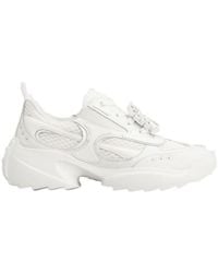 Roger Vivier - Embellished Lace-Up Sneakers - Lyst