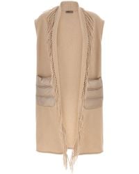 Herno - Fringed Detailed Sleeveless Coat - Lyst