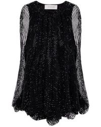 Sportmax - Embellished Mesh And Jersey Top - Lyst