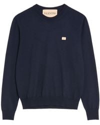 Valentino - Vlogo Embroidered Crewneck Jumper - Lyst