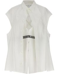 Sacai - Sleeveless Poplin Shirt - Lyst