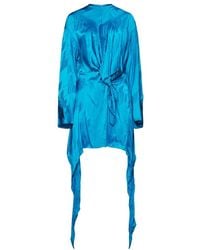The Attico - Luxurious Asymmetric Satin Mini Dress - Lyst