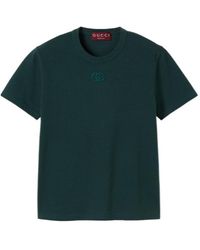 Gucci - Cotton T-Shirt With Gg Incrocio Logo Detail - Lyst