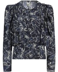 Isabel Marant - Print Long-Sleeve Blouse - Lyst