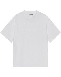 Ganni - Cotton Round-Neck T-Shirt - Lyst