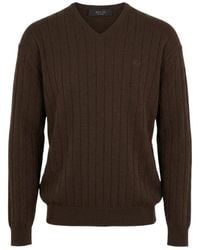 Gucci - Ribbed V-Neck Sweater - Lyst