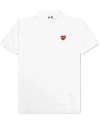 Comme des Garçons - Comme Des Garçons Play Heart Logo Embroidered Short-Sleeved Polo Shirt - Lyst
