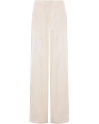 Blumarine - Wide-Leg Gabardine Trousers - Lyst