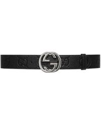 Gucci - Logo Plaque Buckled Belt - Lyst