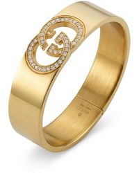 Gucci - Interlocking Crystal Cuff Bracelet - Lyst