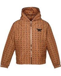 MCM - Monogram-Printed Zipped Hooded Jacket - Lyst