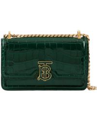 Burberry - Mini Tb Crocodile-Effect Crossbody Bag - Lyst