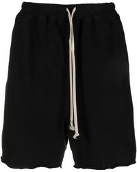 Rick Owens - Drawstring Knee-Length Cotton Shorts - Lyst