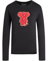 Emporio Armani - T-Shirt With Round Neck And Long Sleeves - Lyst