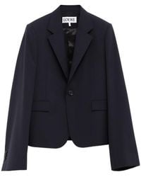 ジャケット LOEWE Midnight blue wool blazer (S540Y03XAZ DARKNAVYBLUE) Wool blazer in blue - Loewe | Mytheresa