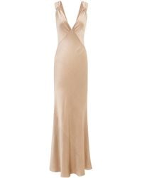 Saint Laurent - Cross-Back V-Neck Dress - Lyst