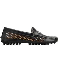 Tod's - Logo Engraved Perforated Loafers - Lyst