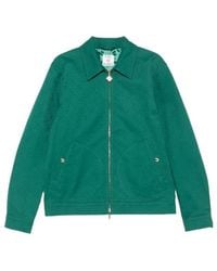 CASABLANCA - Monogram-Jacquard Zip-Front Overshirt - Lyst