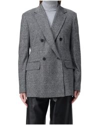 Max Mara - Studio Double-Breasted Checked Jacket - Lyst