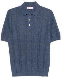 Brunello Cucinelli - Short-Sleeved Knitted Polo Shirt - Lyst