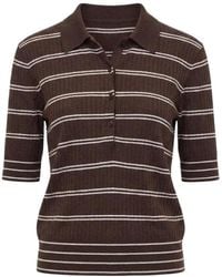Closed - Striped Wool Polo Shirt - Lyst