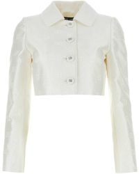Dolce & Gabbana - Dg Logo Quilted Jacquard Jacket - Lyst