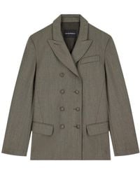 Emporio Armani - Double-Breasted Virgin Wool Blazer - Lyst