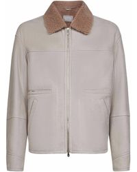 Brunello Cucinelli - Long Sleeved Zip-Up Jacket - Lyst